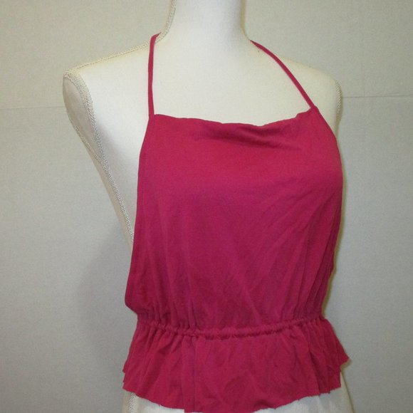 Ecote Peplum Open-Back Crop Top - Picture 1 of 4